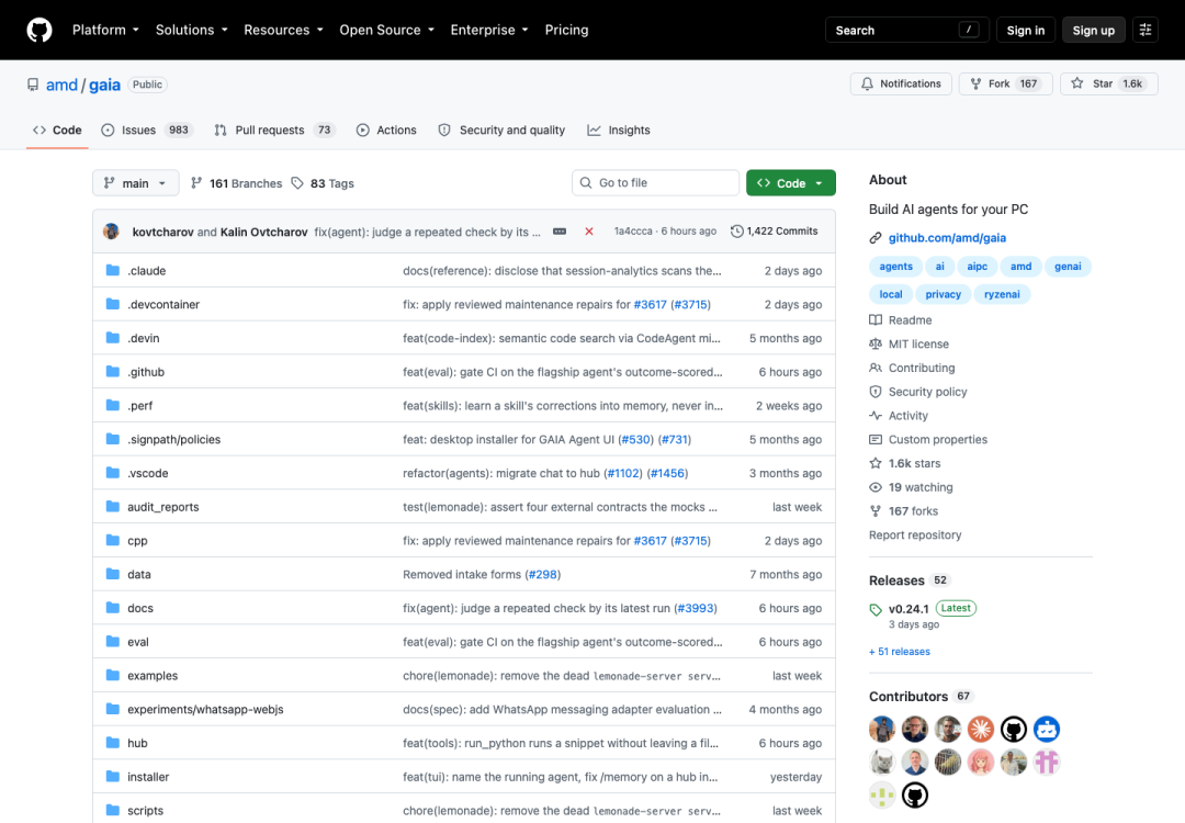 AMD GAIA 官方 GitHub 项目页面 AMD GAIA 官方 GitHub 项目页面