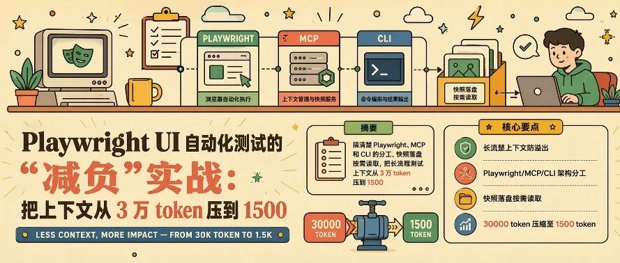 Playwright UI 自动化测试的“减负”实战：把上下文从 3 万 token 压到 1500